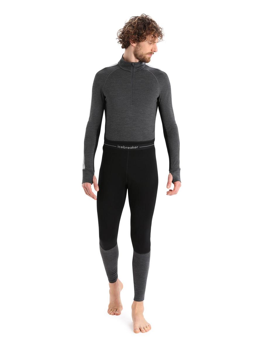 Base Layers Icebreaker Merino 260 ZoneKnit™ Merino Leggings Męskie Czarne | PL 1615DFMN